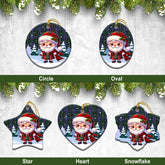 Cooper Tartan Christmas Ceramic Ornament - Santa Claus In Kilt Style